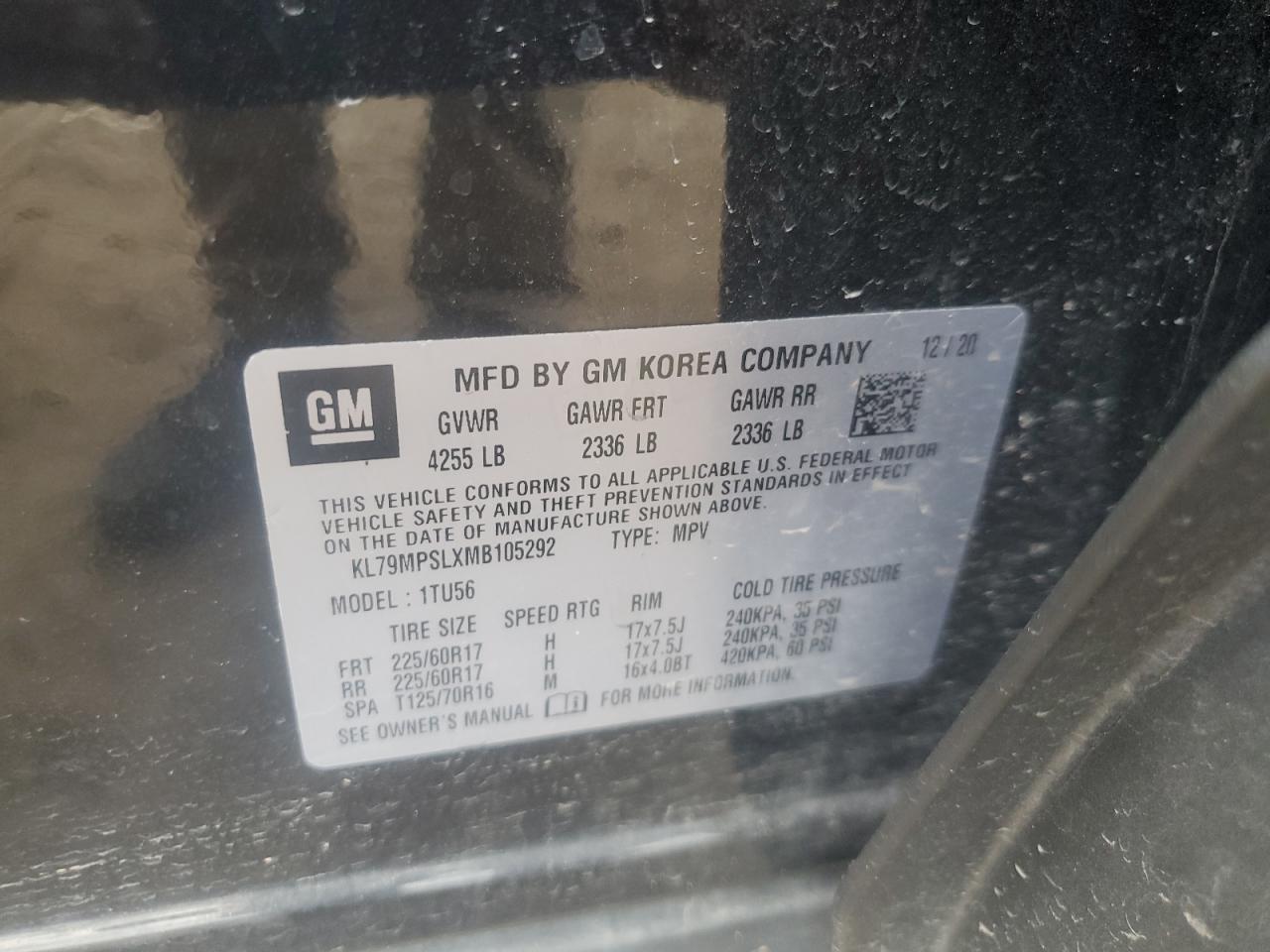 kl79mpslxmb105292 KL79MPSLXMB105292 2021 Chevrolet Trailblazer Lt