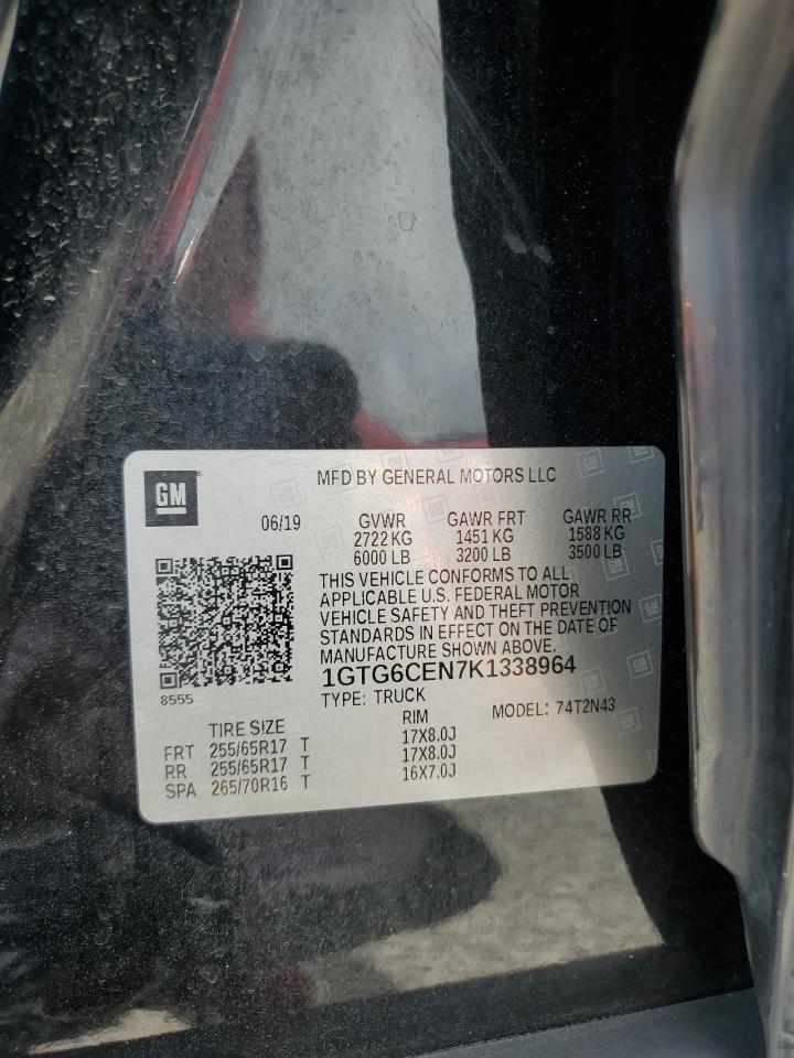 2019 GMC Canyon Sle VIN: 1GTG6CEN7K1338964 Lot: 64936245