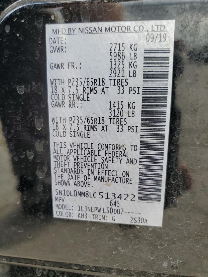 2020 Infiniti Qx60 Luxe VIN: 5N1DL0MM8LC513422 Lot: 63602605