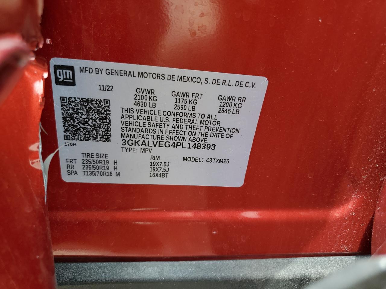2023 GMC Terrain Slt VIN: 3GKALVEG4PL148393 Lot: 64668925
