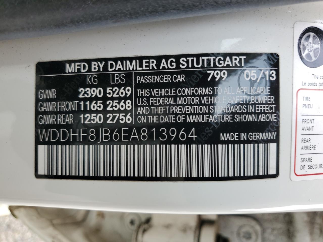 2014 Mercedes-Benz E 350 4Matic VIN: WDDHF8JB6EA813964 Lot: 62859335