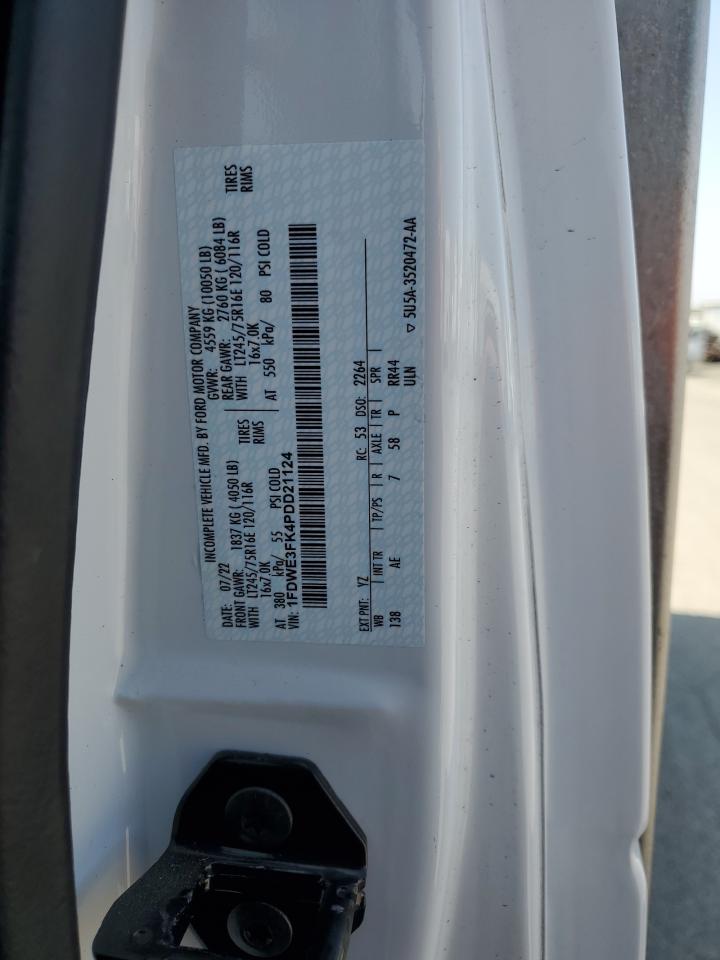 2023 Ford Econoline E350 Super Duty Cutaway Van VIN: 1FDWE3FK4PDD21124 Lot: 63704865