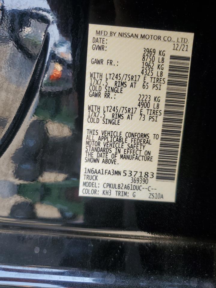 2021 Nissan Titan Xd S VIN: 1N6AA1FA3MN537183 Lot: 64906955