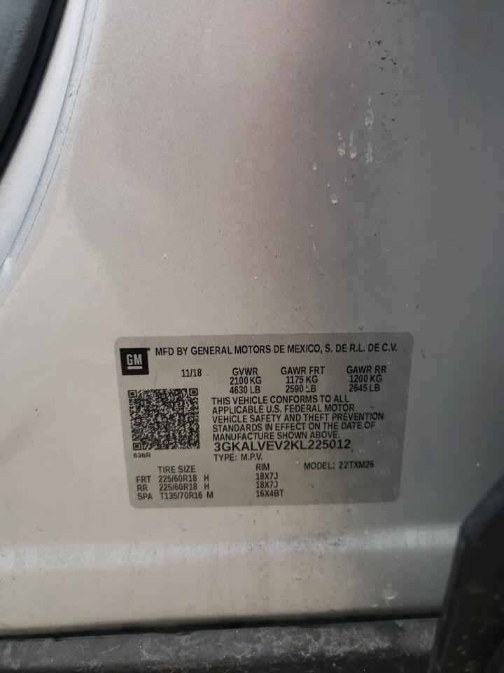 2019 GMC Terrain Slt VIN: 3GKALVEV2KL225012 Lot: 64046825