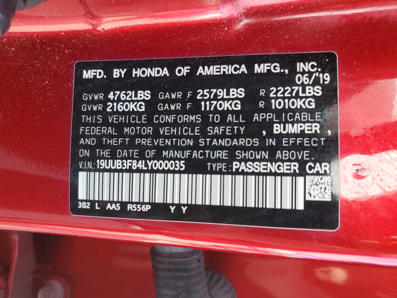 19uub3f84ly000035 19UUB3F84LY000035 2020 Acura Tlx Advance