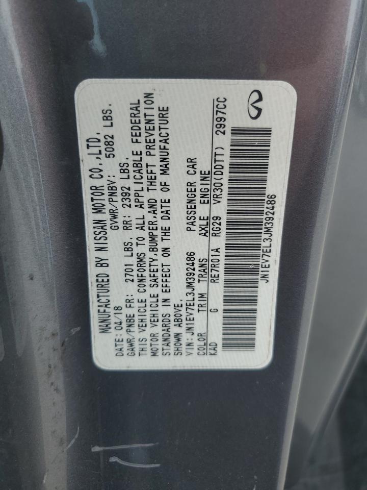 2018 Infiniti Q60 Luxe 300 VIN: JN1EV7EL3JM392486 Lot: 63526845
