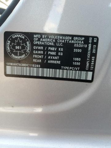 2013 VOLKSWAGEN PASSAT S  