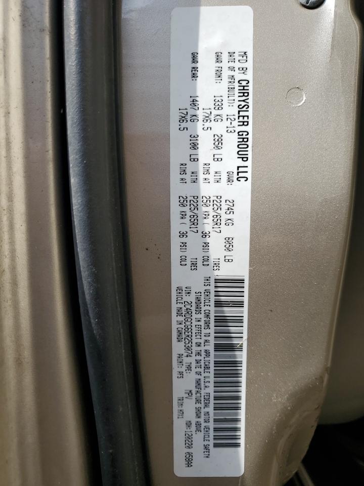 2014 Dodge Grand Caravan Sxt VIN: 2C4RDGCG6ER253074 Lot: 64758935