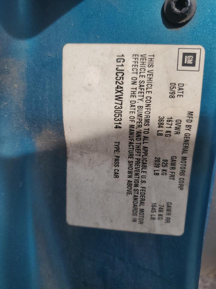 1g1jc524xw7305314 1G1JC524XW7305314 1998 Chevrolet Cavalier