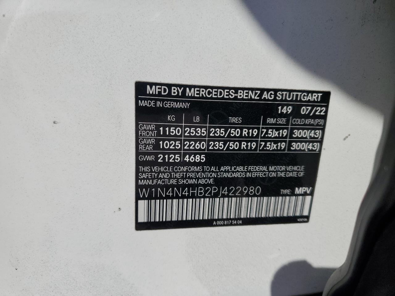w1n4n4hb2pj422980 W1N4N4HB2PJ422980 2023 Mercedes-Benz Gla 250 4Matic