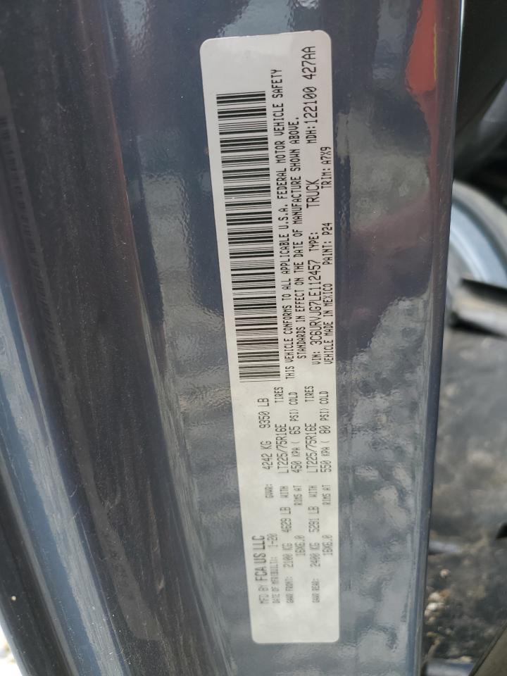 2020 Ram Promaster 3500 3500 High VIN: 3C6URVJG7LE112457 Lot: 71311345