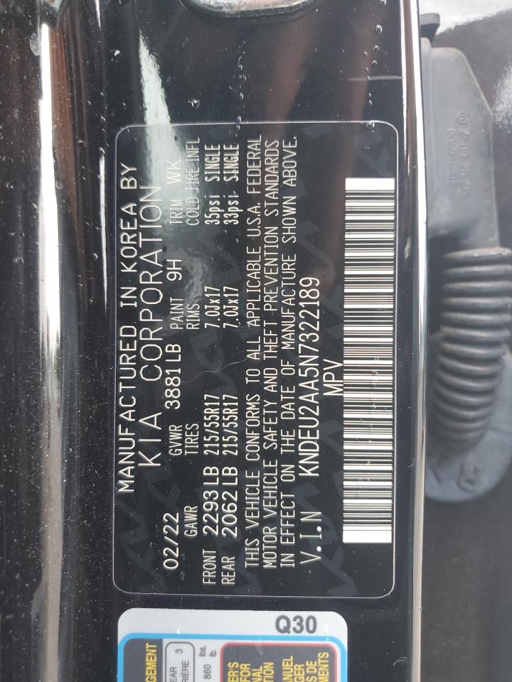 2022 Kia Seltos S VIN: KNDEU2AA5N7322189 Lot: 64050375
