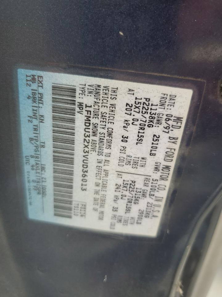 1997 Ford Explorer VIN: 1FMDU32X3VUD36013 Lot: 66613585