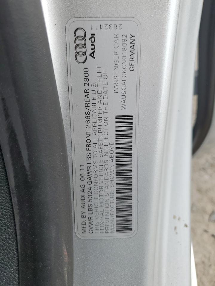 2012 Audi A7 Prestige VIN: WAUSGAFC6CN018082 Lot: 65466875