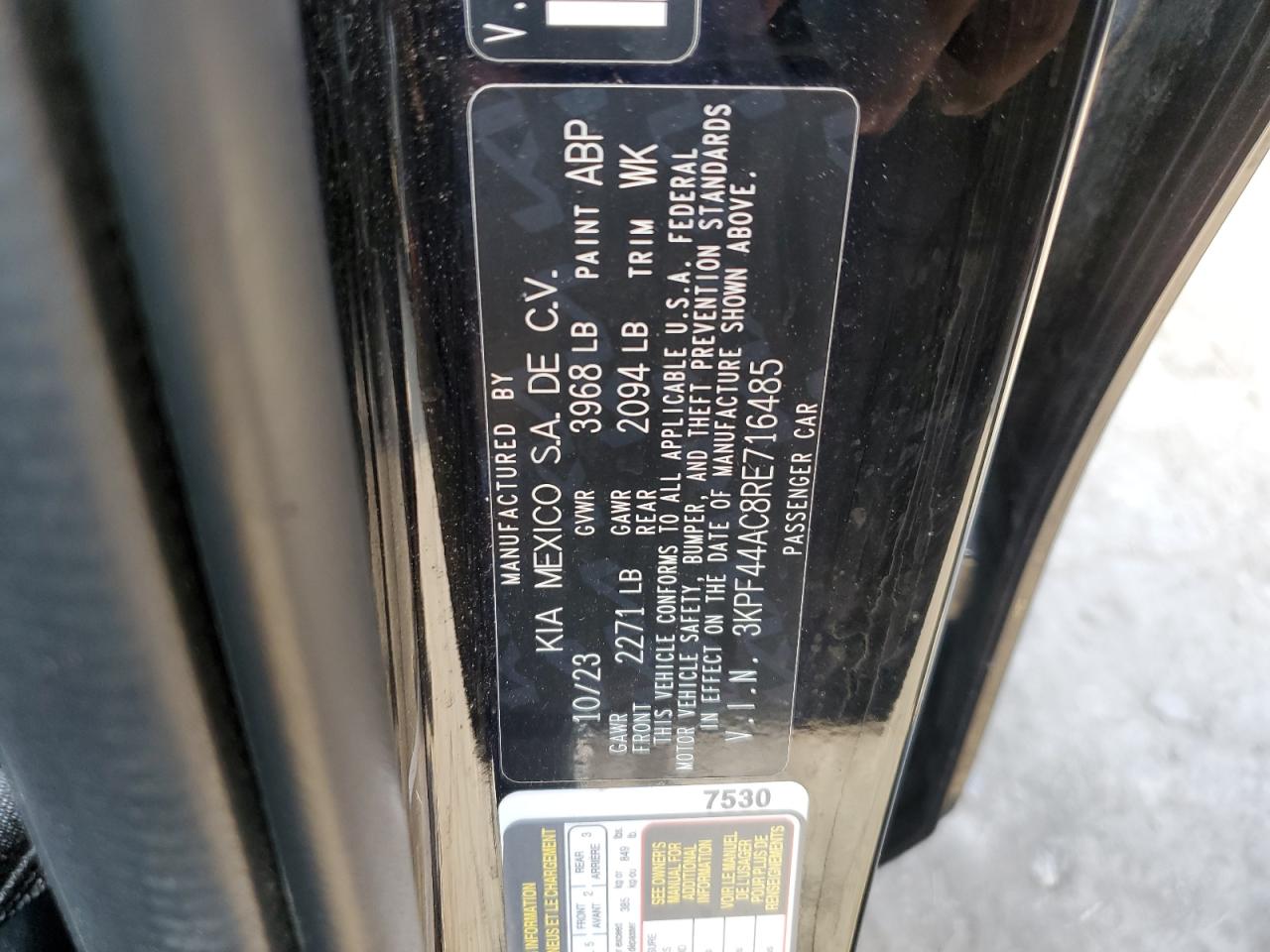 2024 Kia Forte Gt VIN: 3KPF44AC8RE716485 Lot: 64317425