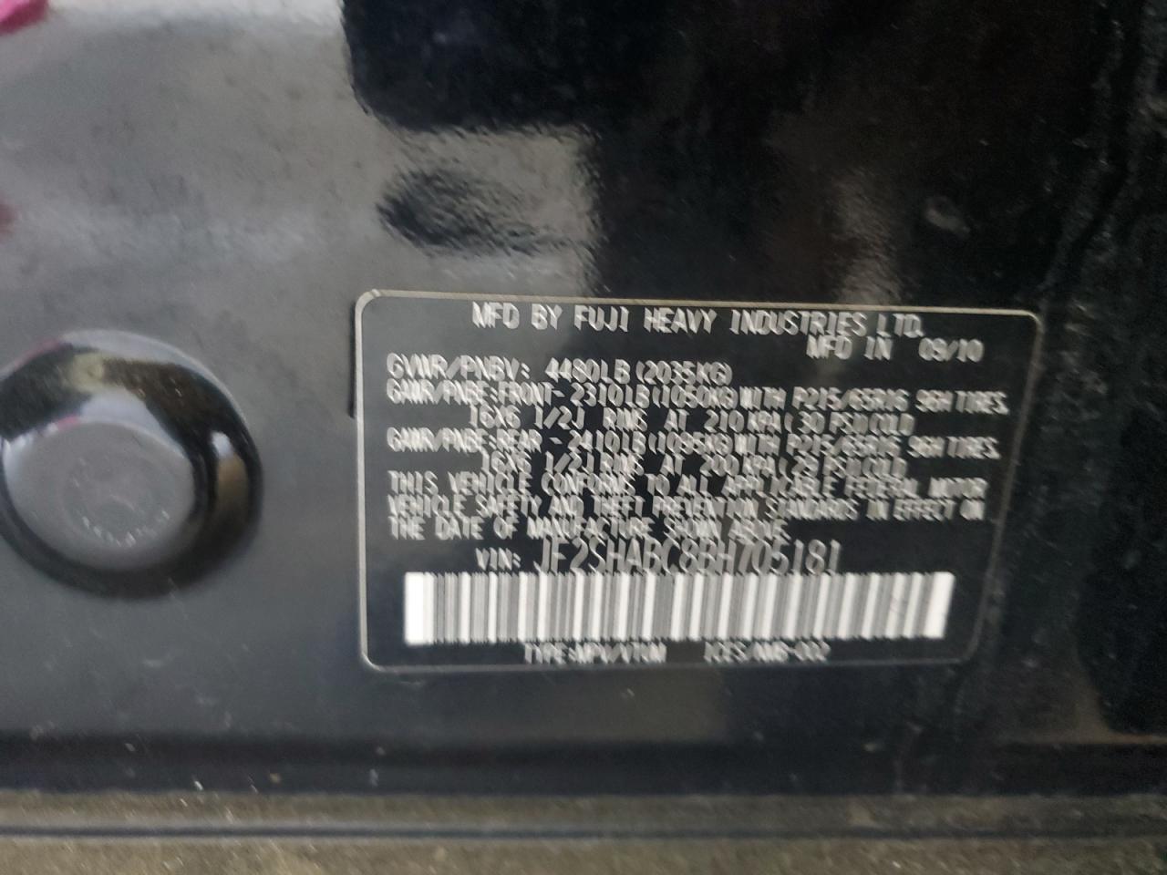 2011 Subaru Forester 2.5X VIN: JF2SHABC8BH705181 Lot: 62652985