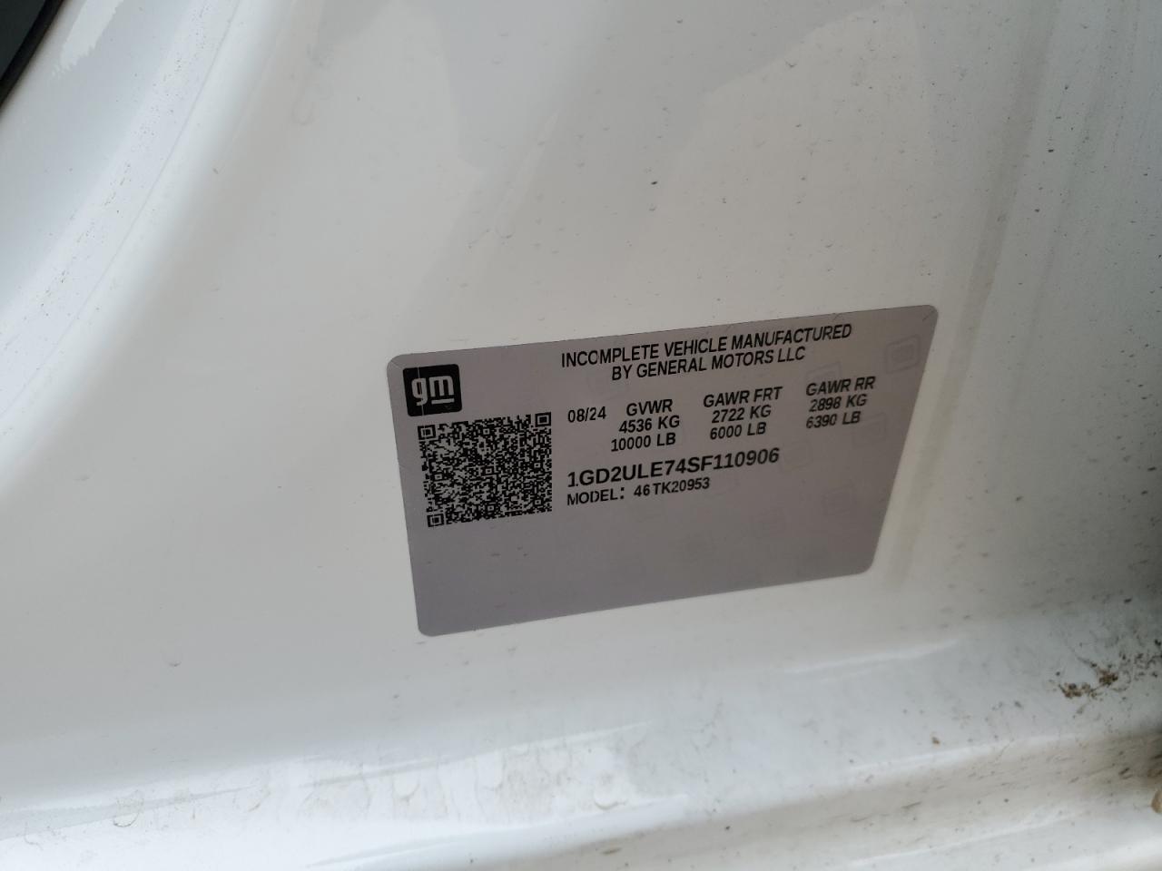 2025 GMC Sierra K2500 Heavy Duty VIN: 1GD2ULE74SF110906 Lot: 65700975