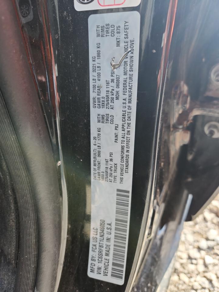 2020 Ram 1500 Big Horn/Lone Star VIN: 1C6SRFBT1LN346050 Lot: 63774405