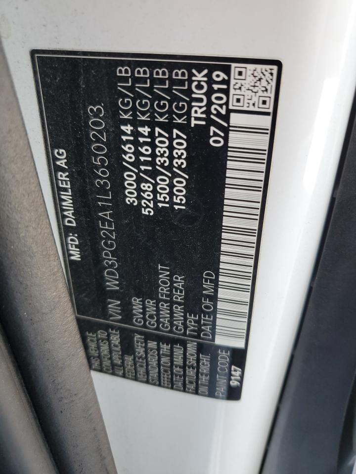 2020 Mercedes-Benz Metris VIN: WD3PG2EA1L3650203 Lot: 62961435