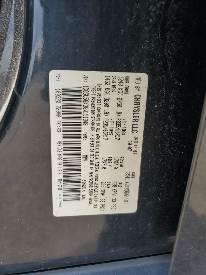2008 Dodge Nitro Slt VIN: 1D8GU58K38W151348 Lot: 63854245