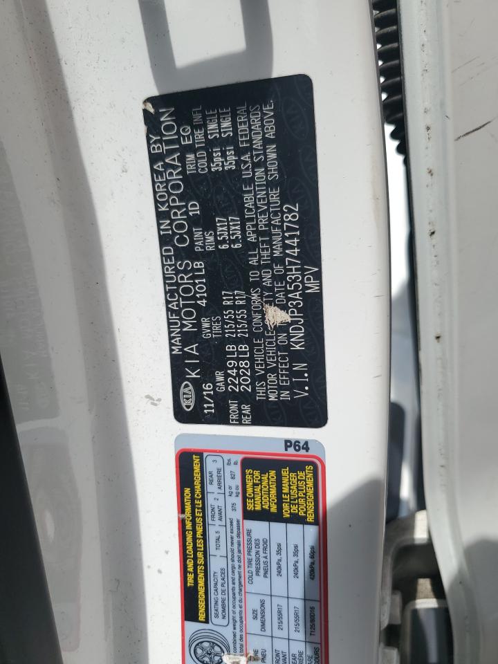 2017 Kia Soul + VIN: KNDJP3A53H7441782 Lot: 63304845