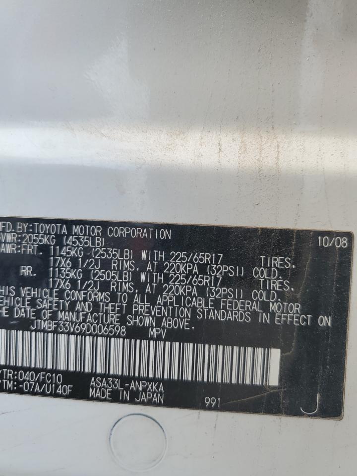 2009 Toyota Rav4 VIN: JTMBF33V69D006598 Lot: 64679155
