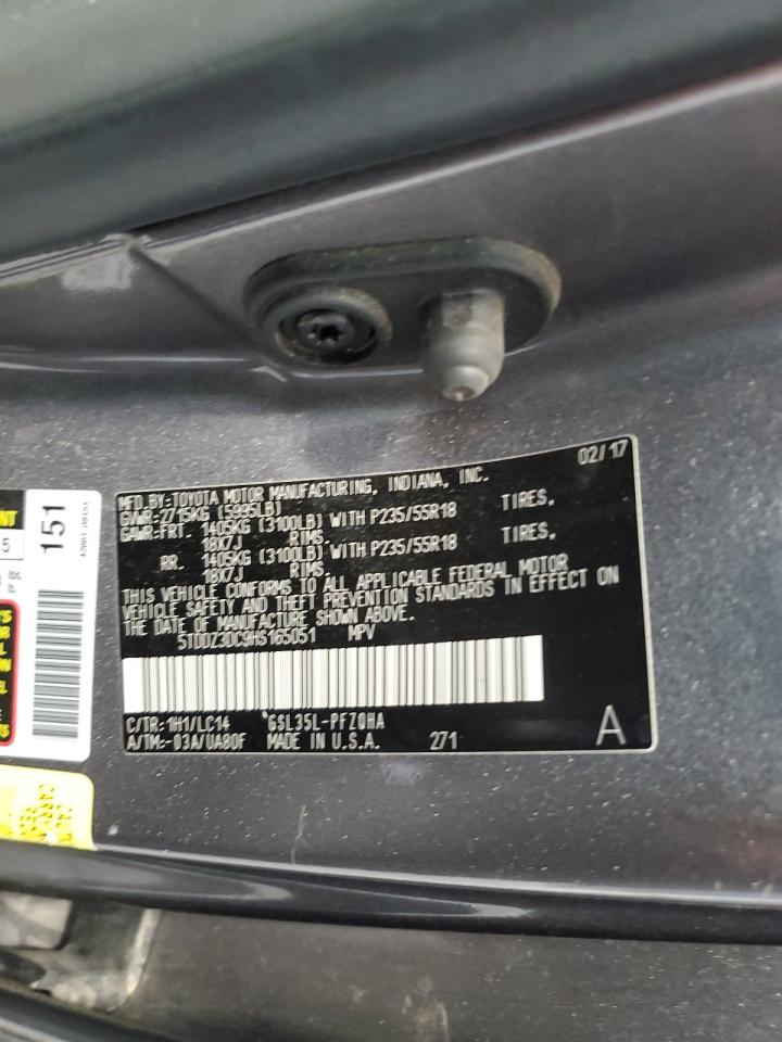 2017 Toyota Sienna Xle VIN: 5TDDZ3DC9HS165051 Lot: 63336725