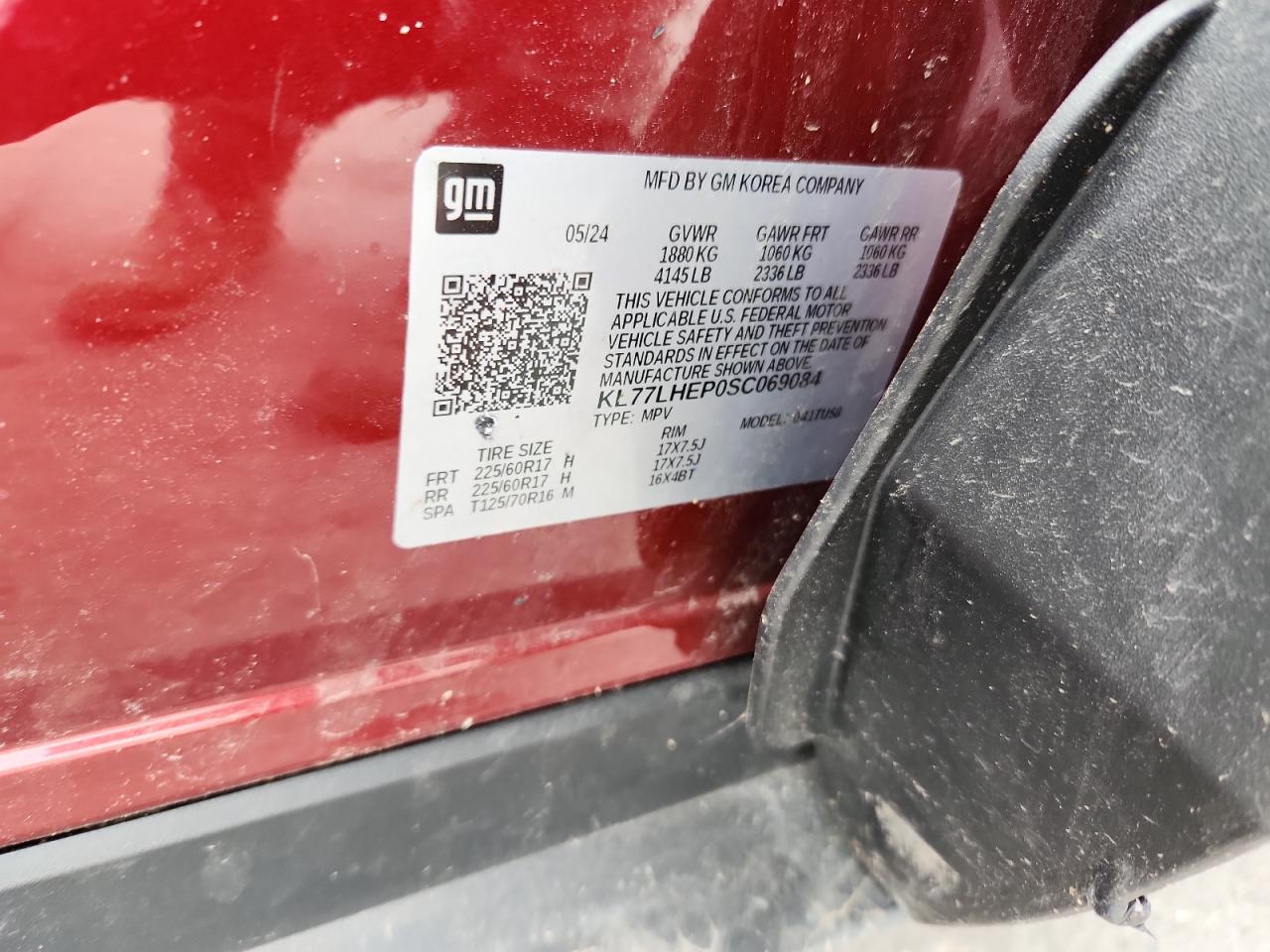 2025 Chevrolet Trax 1Lt VIN: KL77LHEP0SC069084 Lot: 64773515