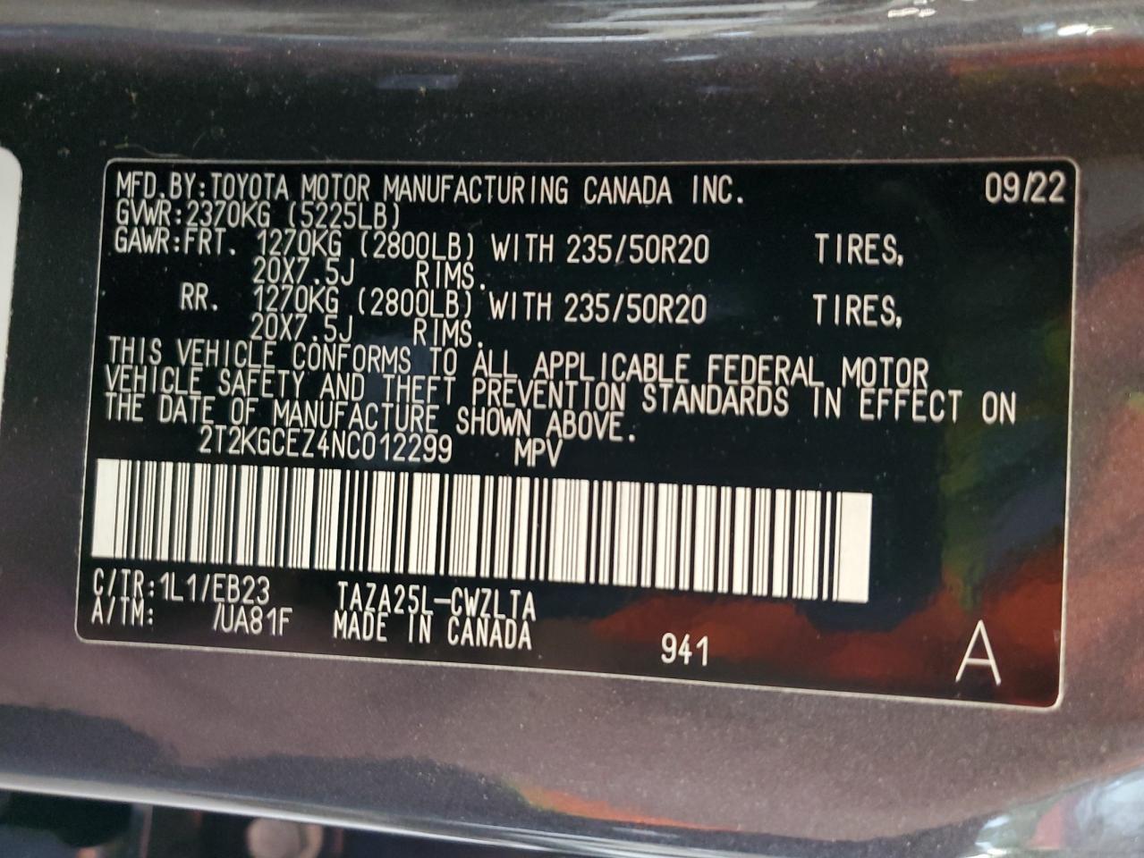 2022 Lexus Nx 350 VIN: 2T2KGCEZ4NC012299 Lot: 64182075