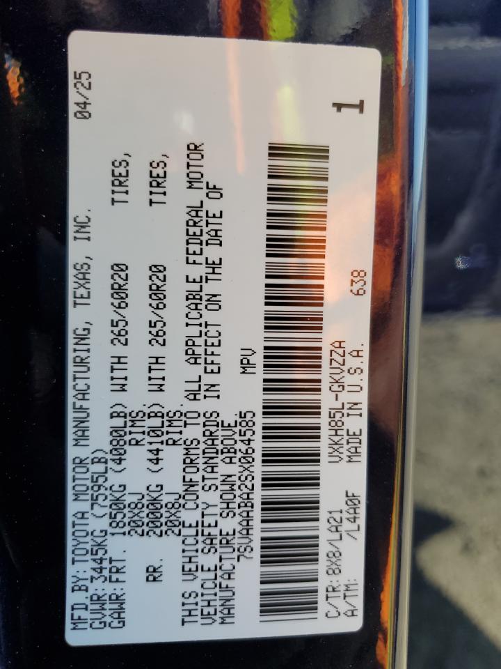 2025 Toyota Sequoia Sr5 VIN: 7SVAAABA2SX064585 Lot: 65288915