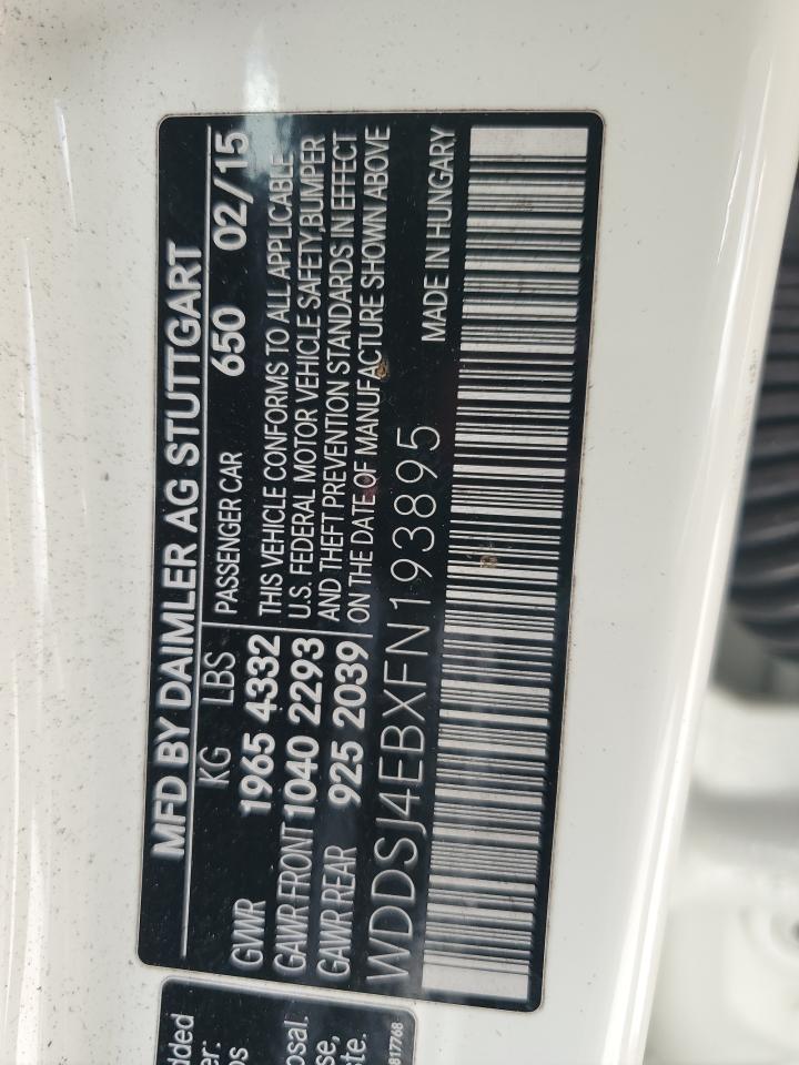wddsj4ebxfn193895 WDDSJ4EBXFN193895 2015 Mercedes-Benz Cla 250