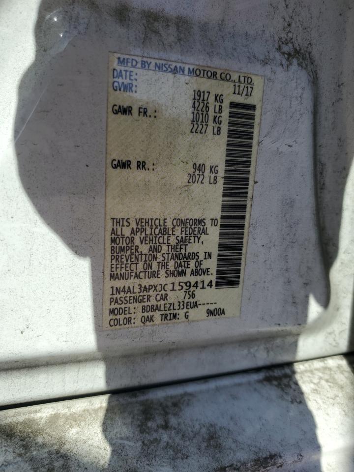 1n4al3apxjc159414 1N4AL3APXJC159414 2018 Nissan Altima 2.5