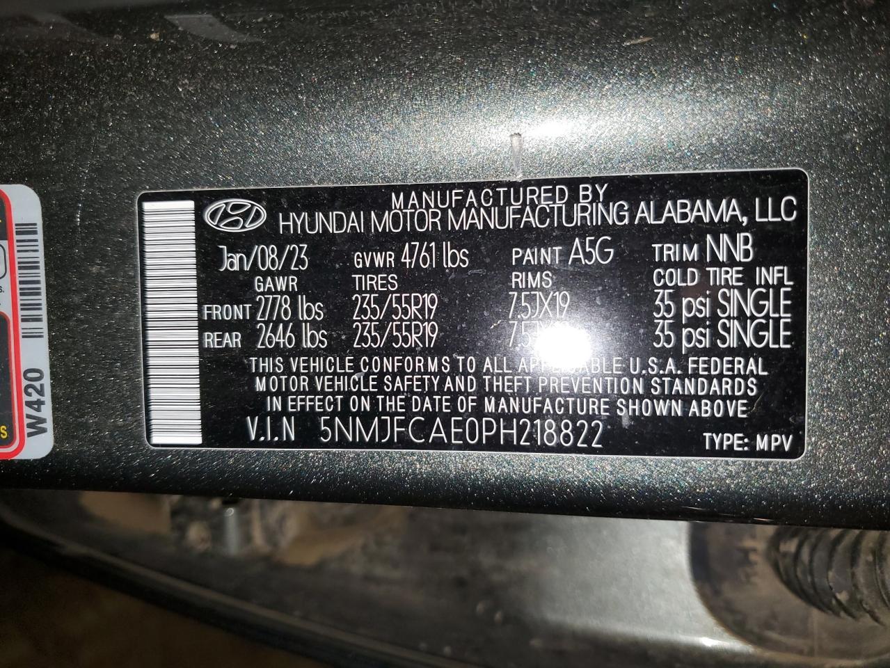 2023 Hyundai Tucson Sel VIN: 5NMJFCAE0PH218822 Lot: 65222595