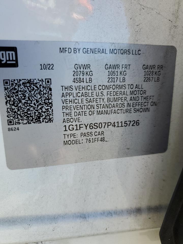 2023 Chevrolet Bolt Euv Lt VIN: 1G1FY6S07P4115726 Lot: 63289365