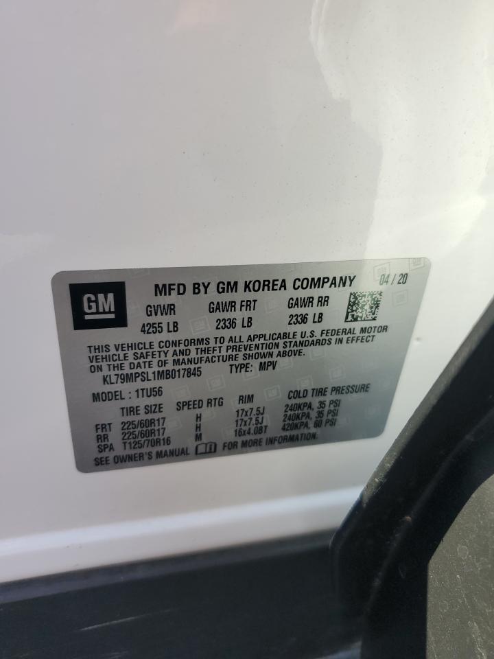 2021 Chevrolet Trailblazer Lt VIN: KL79MPSL1MB017845 Lot: 64623355