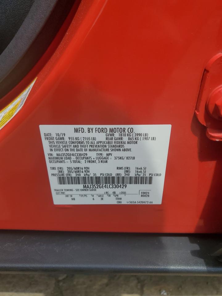 2020 Ford Ecosport Se VIN: MAJ3S2GE4LC330429 Lot: 63569855