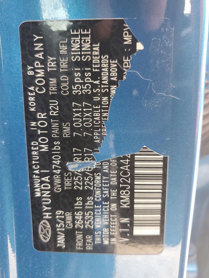 2019 Hyundai Tucson Se VIN: KM8J2CA42KU942687 Lot: 66015885