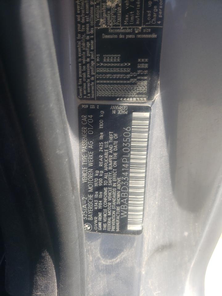 wbabd33414pl03506 WBABD33414PL03506 2004 BMW 325 Ci