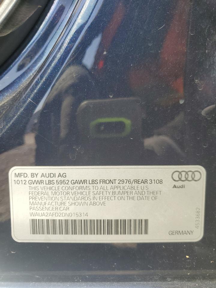 waua2afd2dn015314 WAUA2AFD2DN015314 2013 Audi A8 Quattro