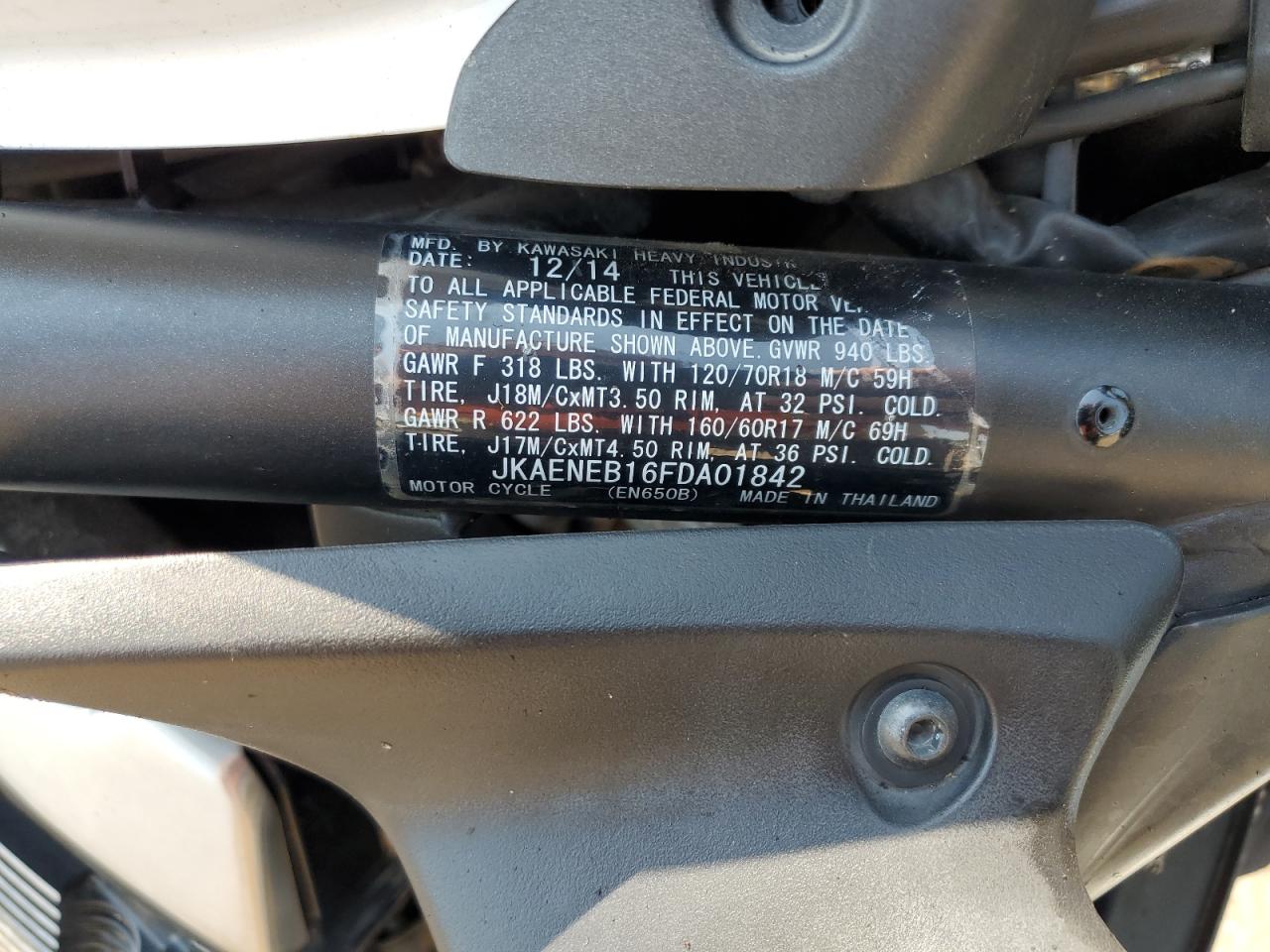 jkaeneb16fda01842 JKAENEB16FDA01842 2015 Kawasaki En650 B