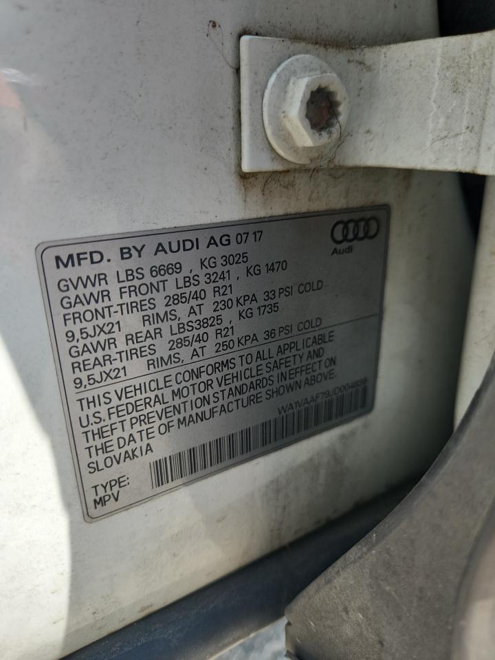 2018 Audi Q7 Prestige VIN: WA1VAAF79JD004839 Lot: 65518855