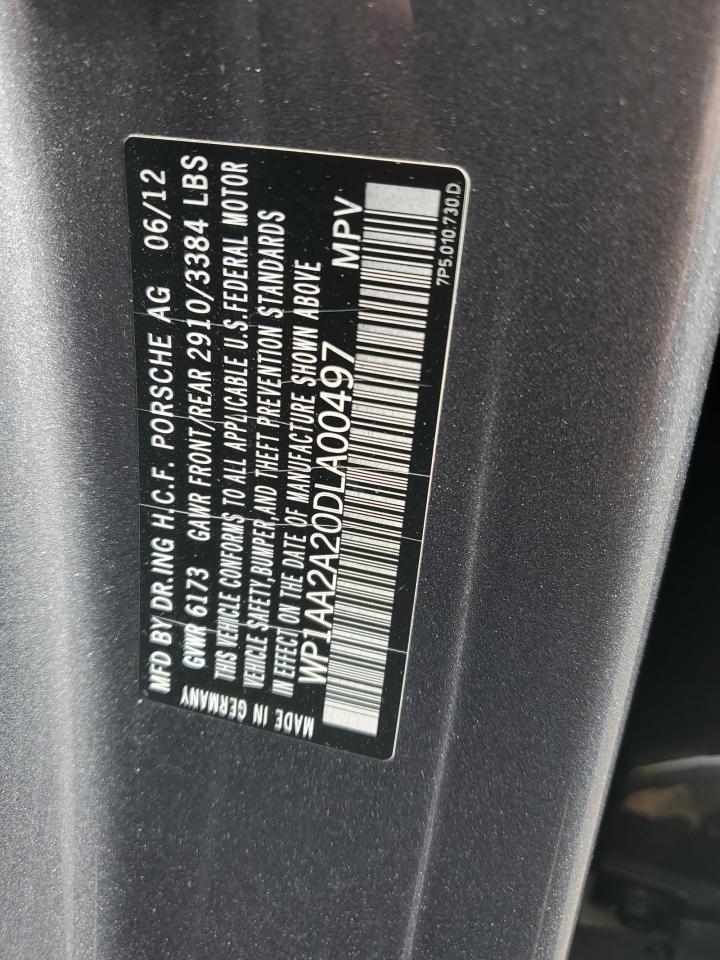 2013 Porsche Cayenne VIN: WP1AA2A20DLA00497 Lot: 64736785