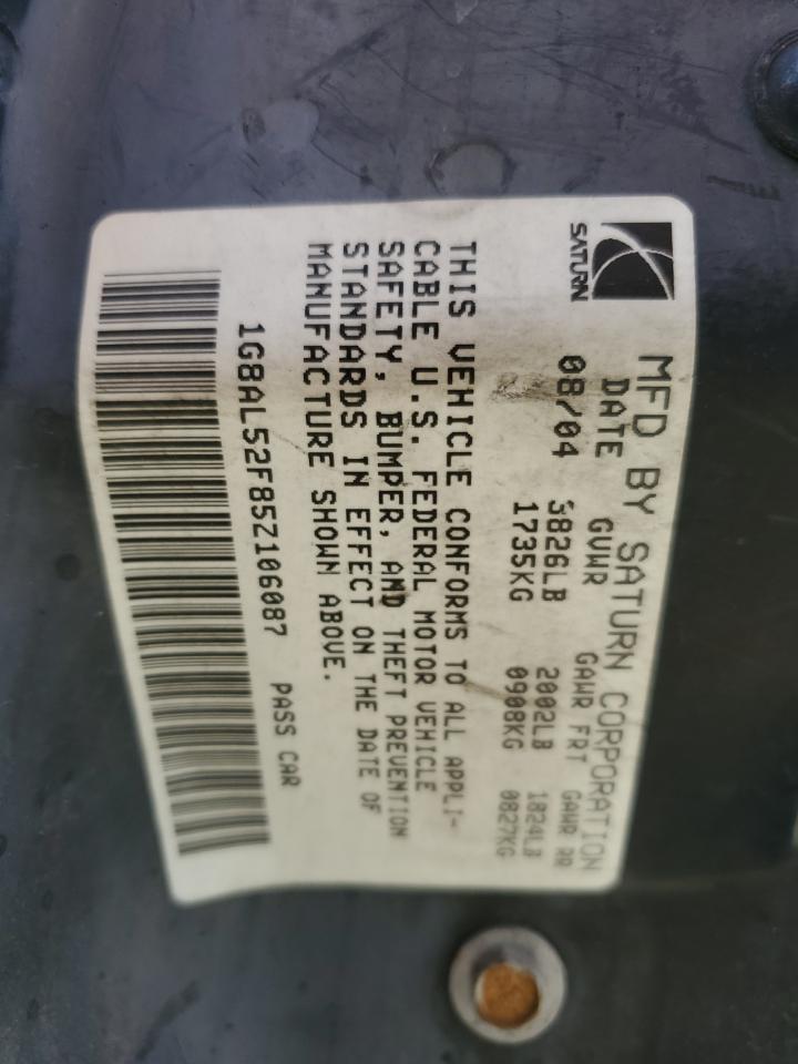 2005 Saturn Ion Level 3 VIN: 1G8AL52F85Z106087 Lot: 65121815