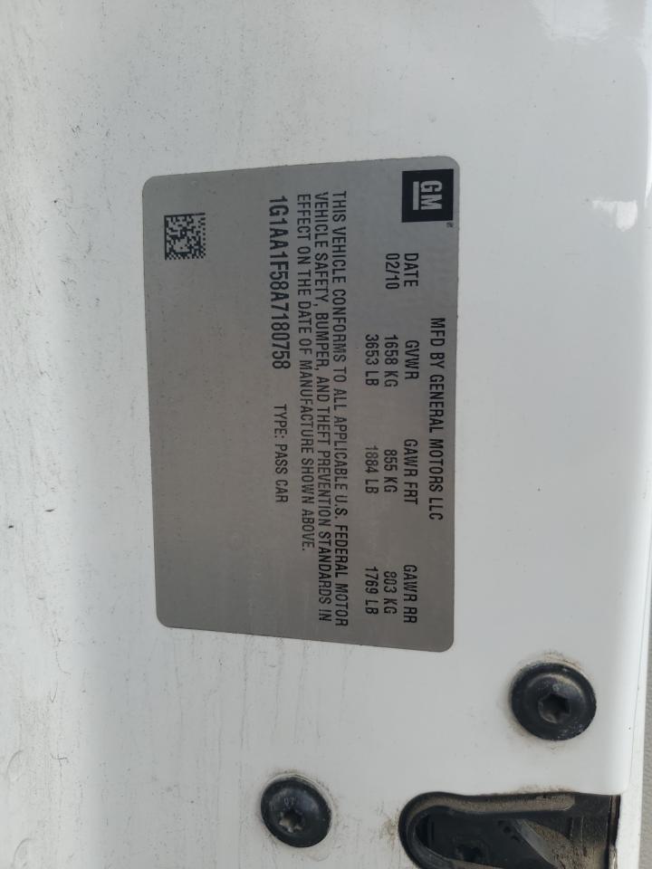 2010 Chevrolet Cobalt Ls VIN: 1G1AA1F58A7180758 Lot: 65266975