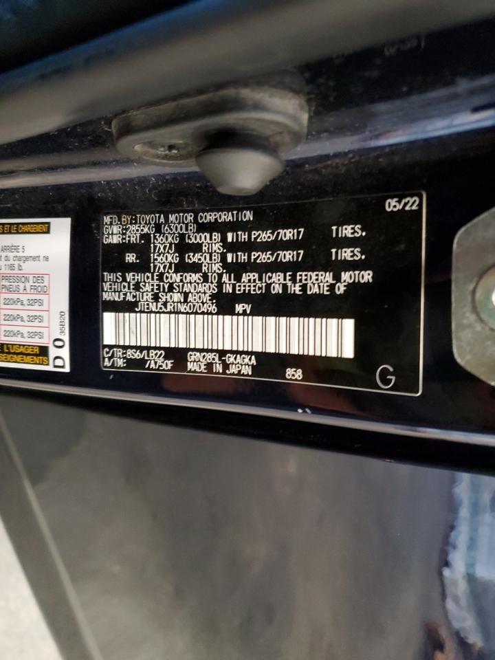 2022 Toyota 4Runner Sr5/Sr5 Premium VIN: JTENU5JR1N6070496 Lot: 64748045