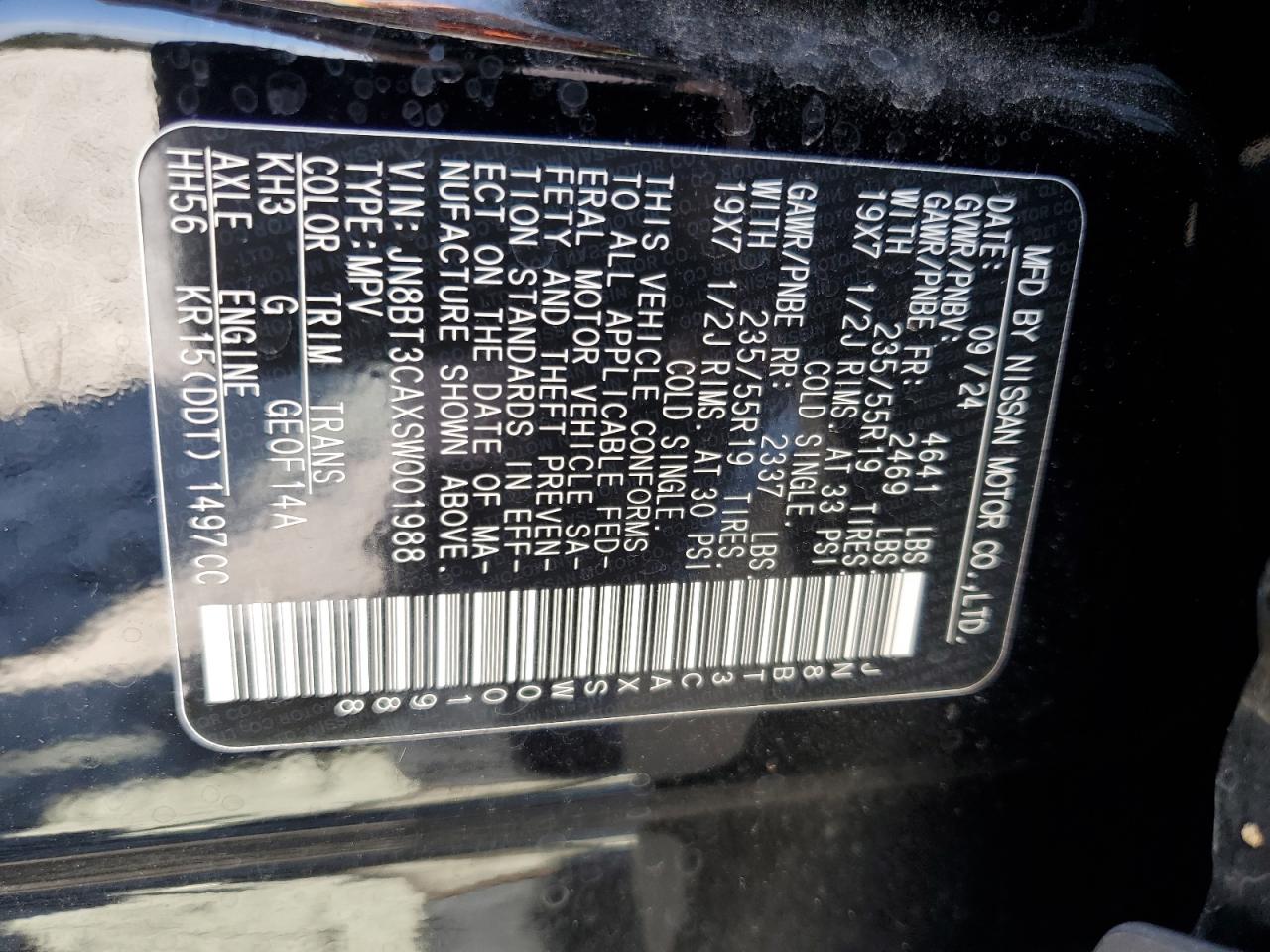 JN8BT3CAXSW001988 2025 Nissan Rogue Sl