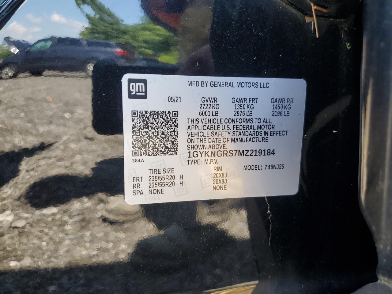 2021 Cadillac Xt5 Sport VIN: 1GYKNGRS7MZ219184 Lot: 65117225