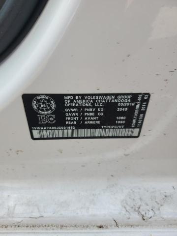 2018 VOLKSWAGEN PASSAT S  