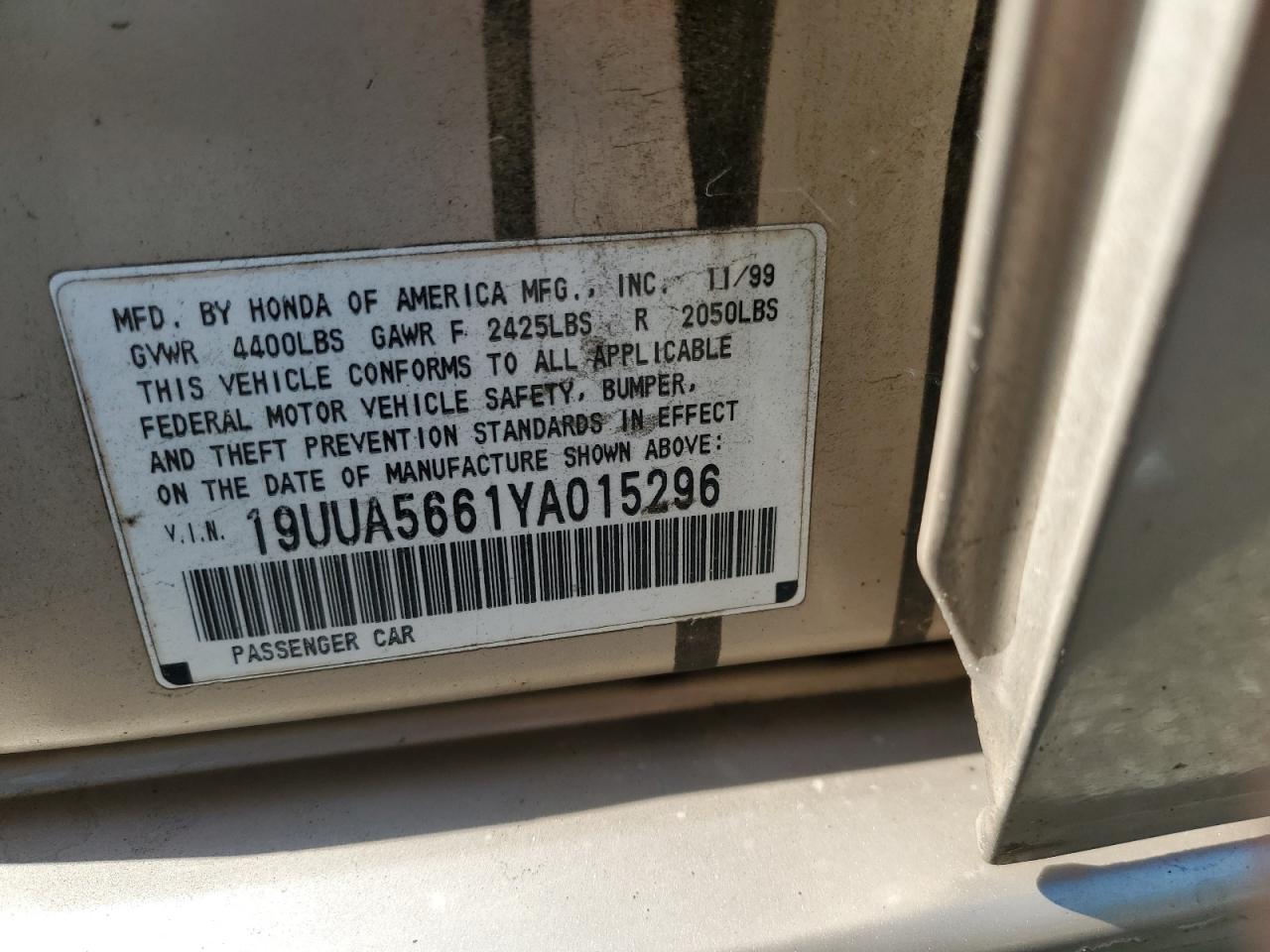 19uua5661ya015296 19UUA5661YA015296 2000 Acura 3.2Tl