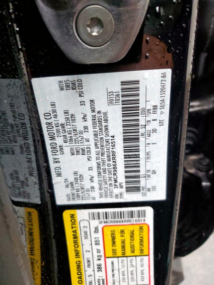2024 Ford Bronco Sport Big Bend VIN: 3FMCR9B6XRRF16514 Lot: 63244355